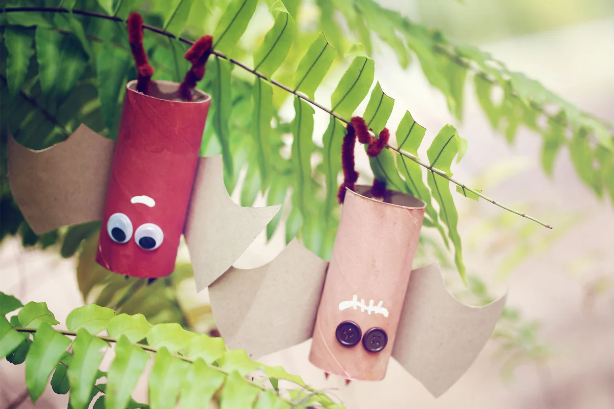bat craft made from toilet paper rolls