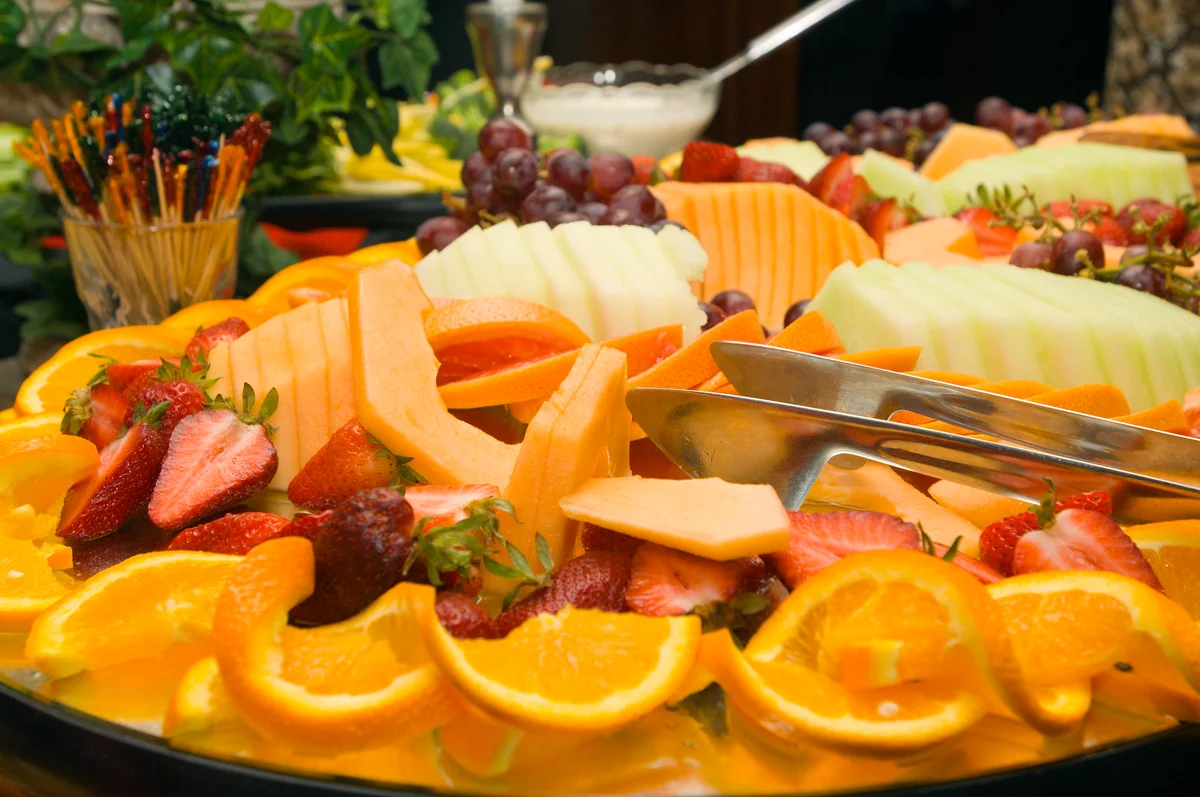 breakfast fruit platter melon strawberry orange