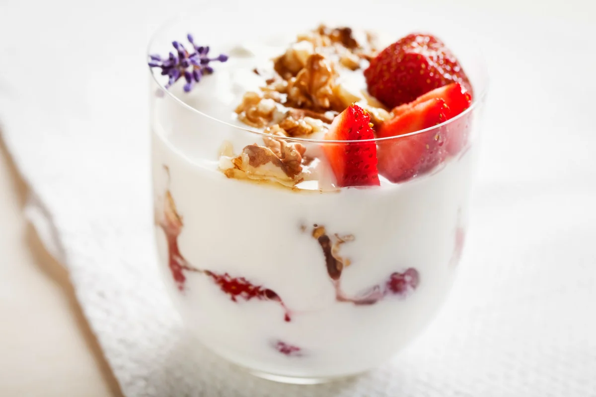 parfait with fruit and granola