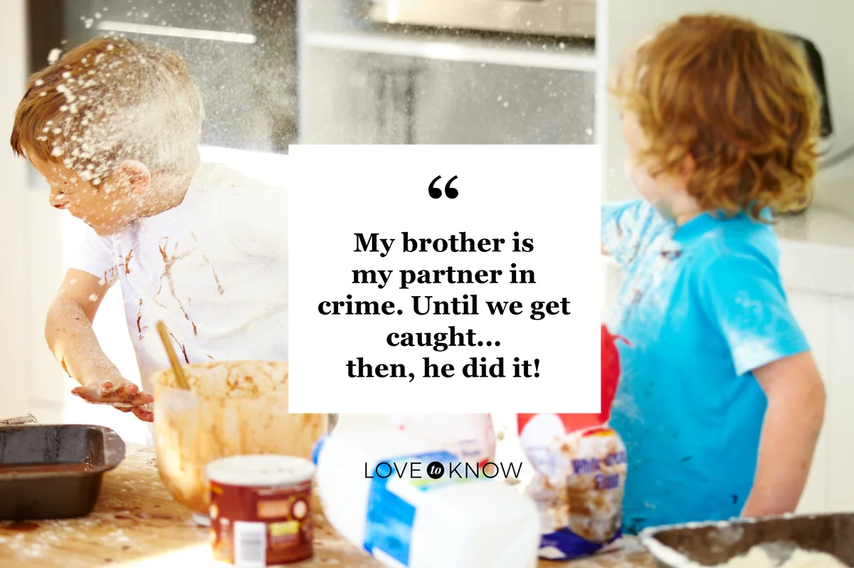 Brothers covered in baking ingredients during a messy baking session