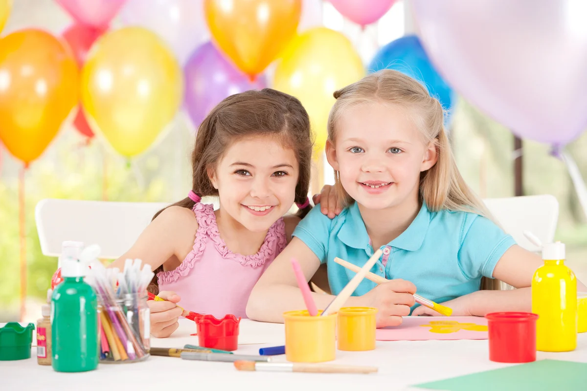 Young Girls doing Arts And Crafts