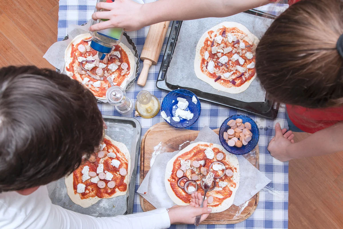 Kids Preparing Pizza