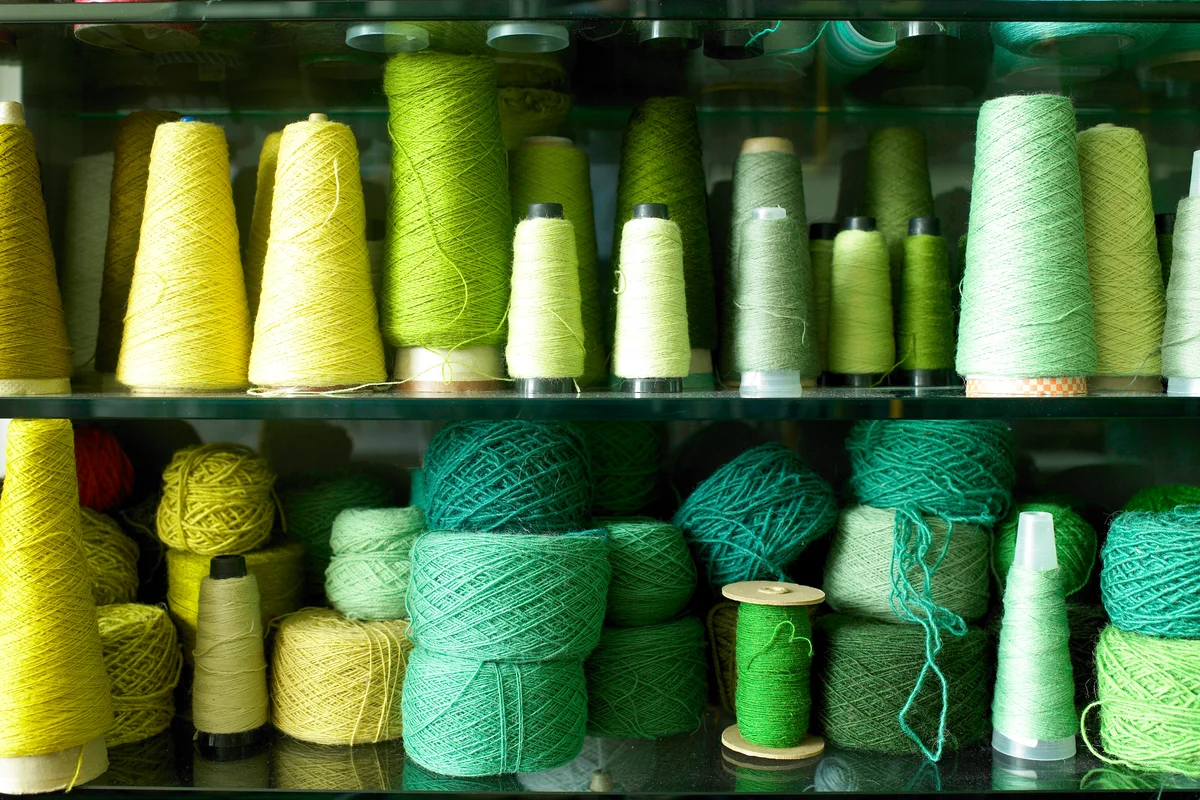 Spools of thread and balls of wool