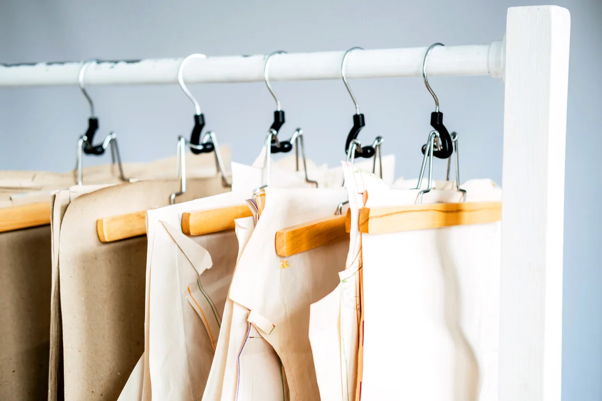 Patterns Hanging On Rack