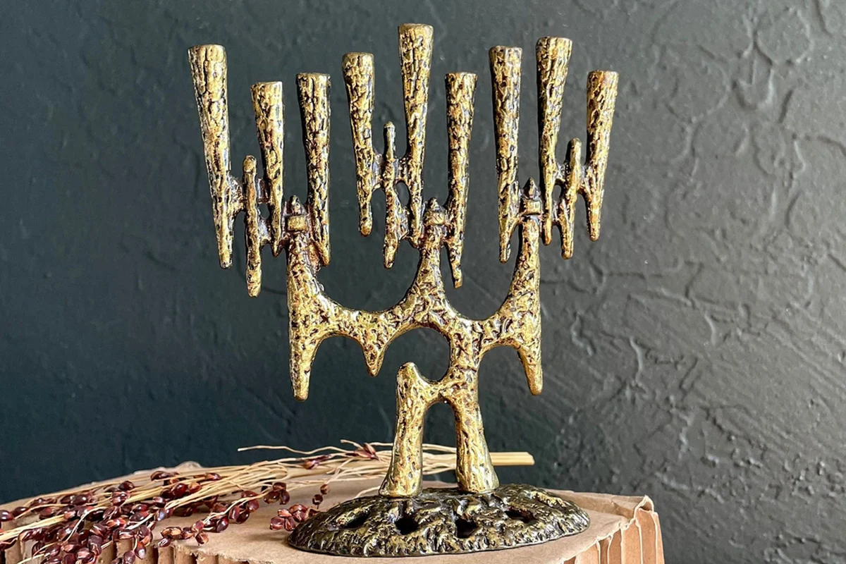 Vintage 1960s Brass Wainberg Menorah