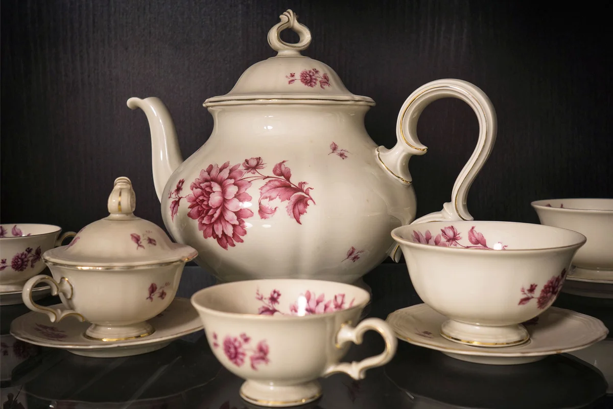 collectible vintage antique teapot and teacups