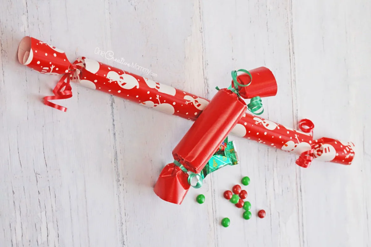 Christmas Crackers Stocking Stuffers Craft from onecreativemommy.com