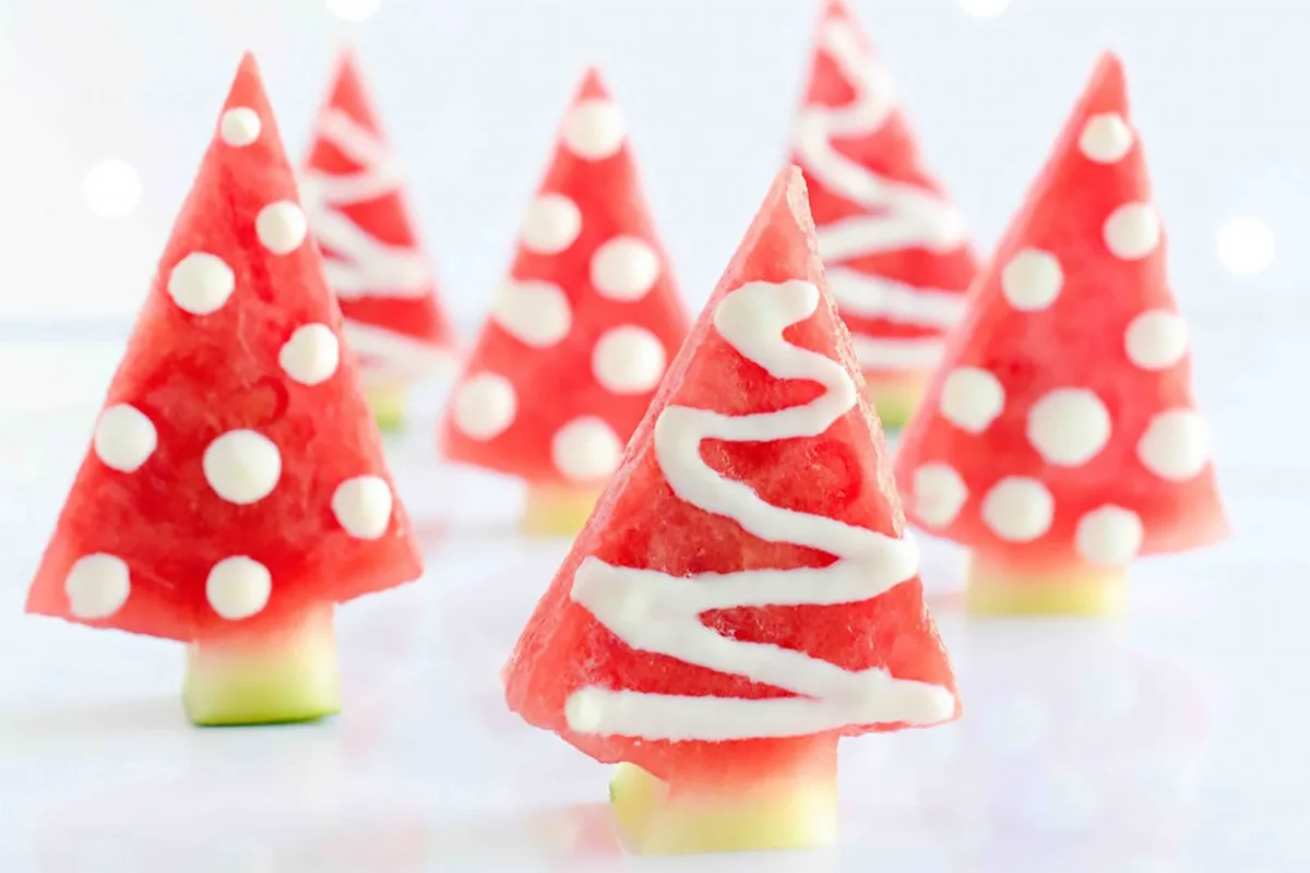 Watermelon Christmas Trees from OneHandedCooks.com.au