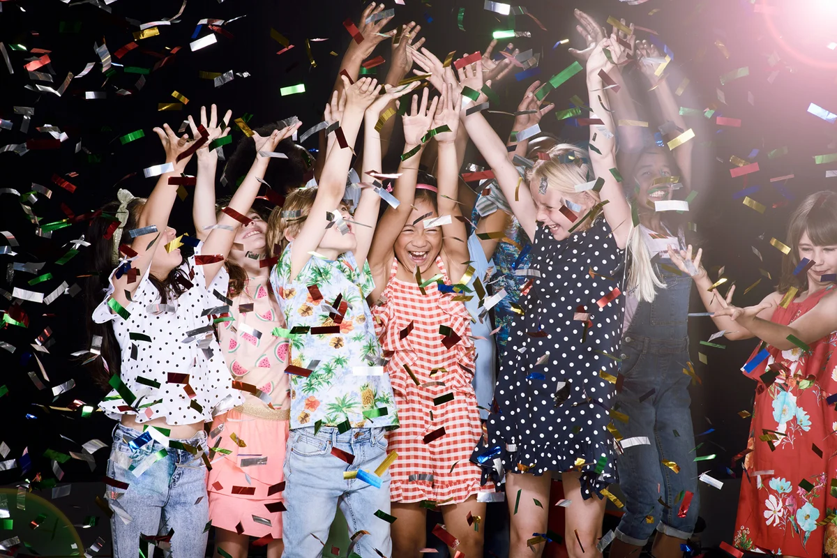 Group of children having fun at a party
