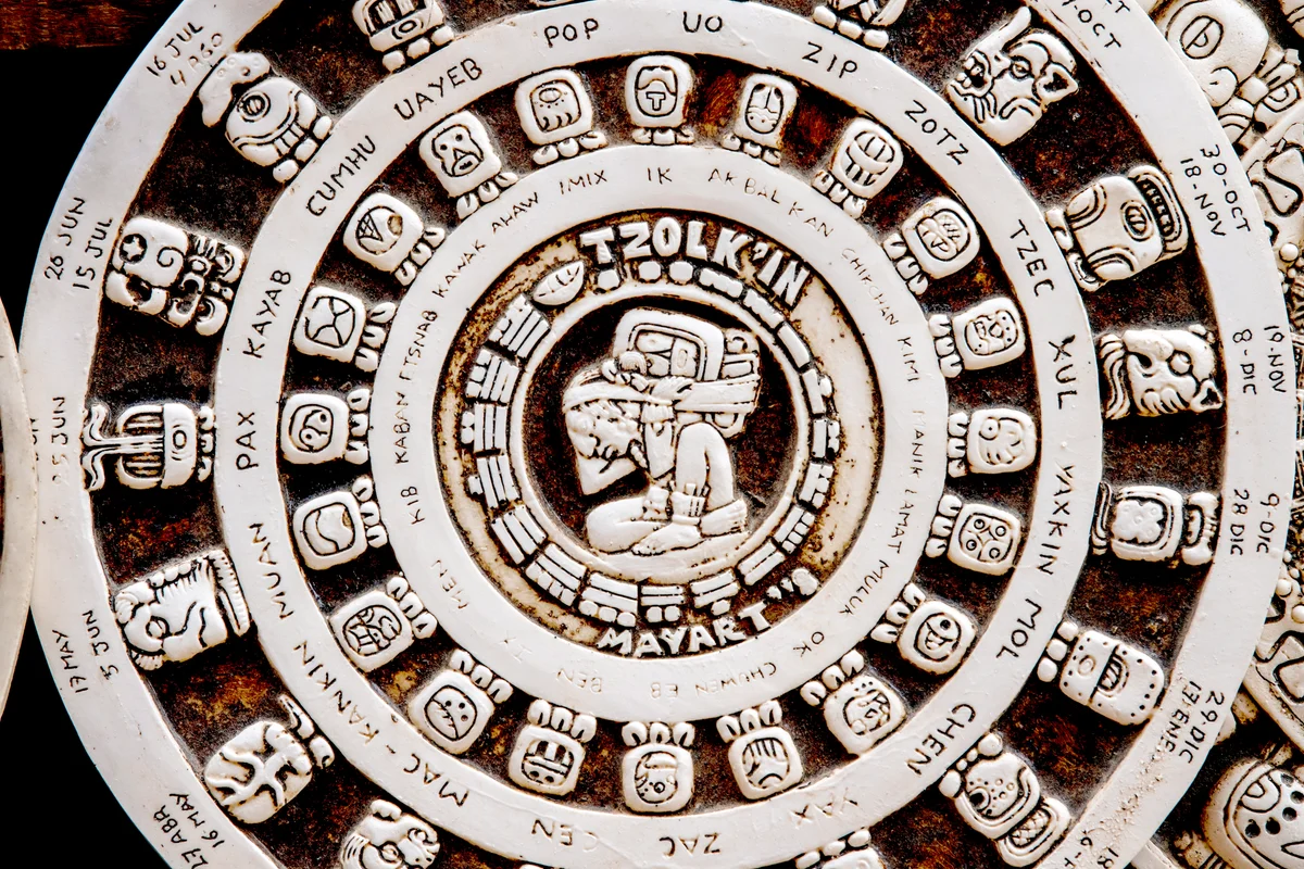 Maya aztec Mexican calendar stone