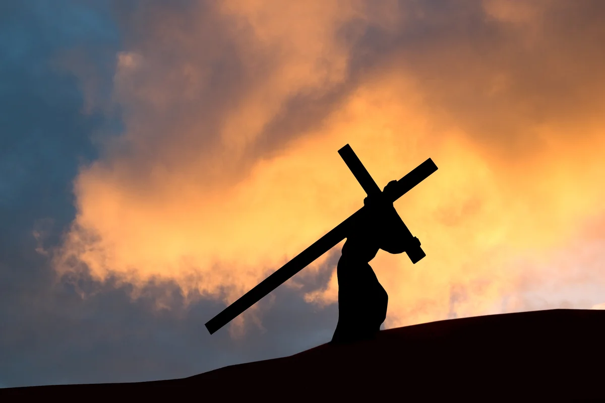 Christ carrying the cross on Good Friday