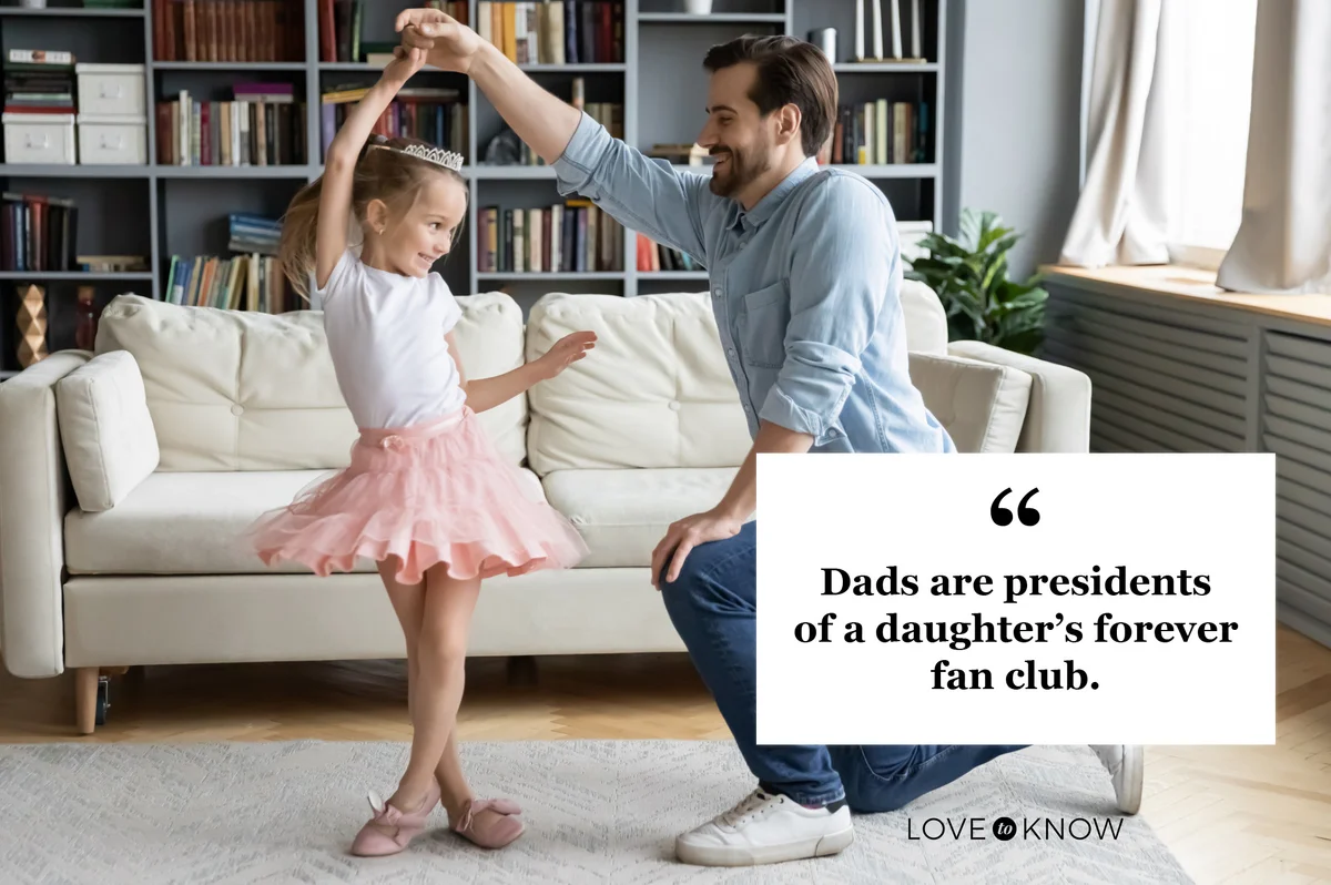 father encouraging daughter with her ballerina performance