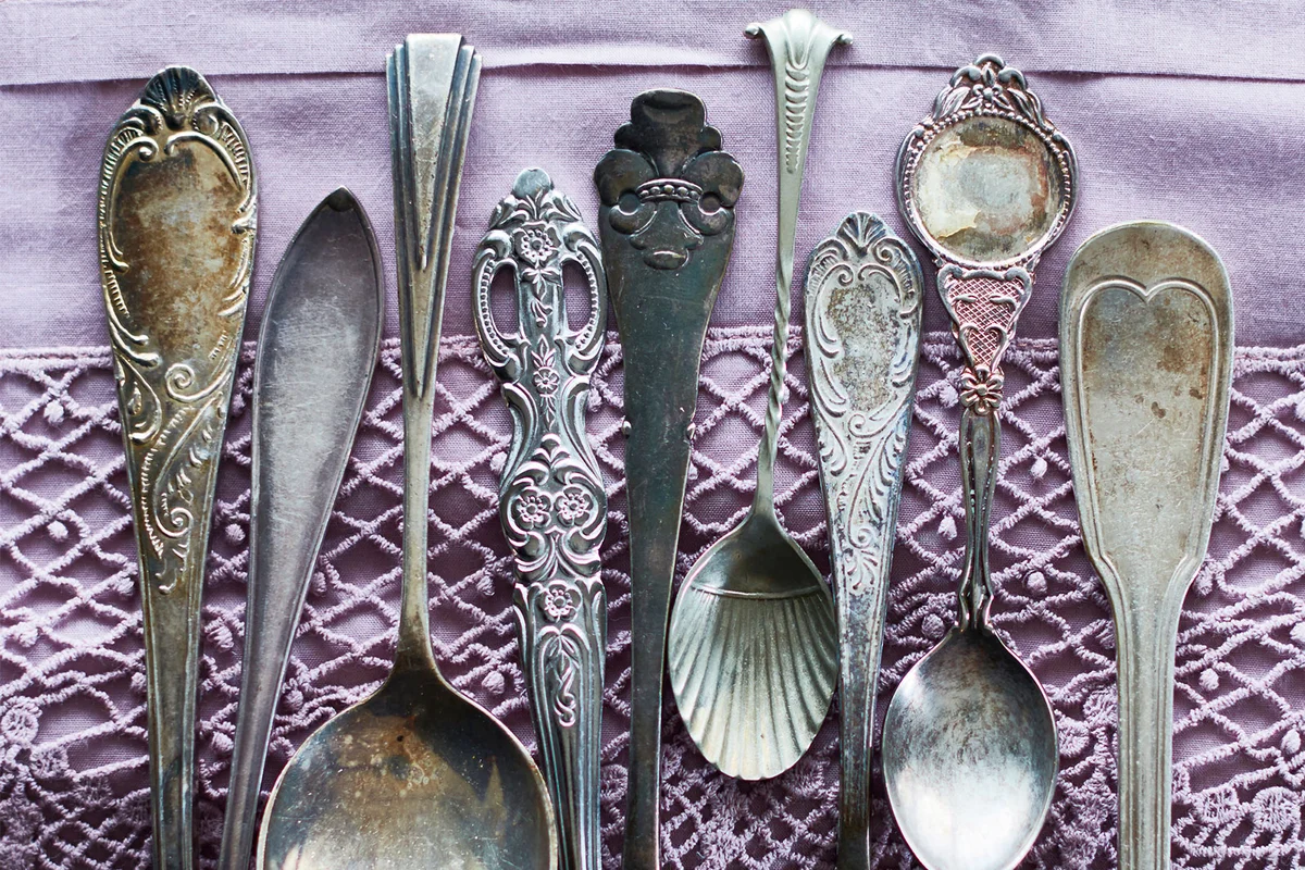 assorted antique silverware