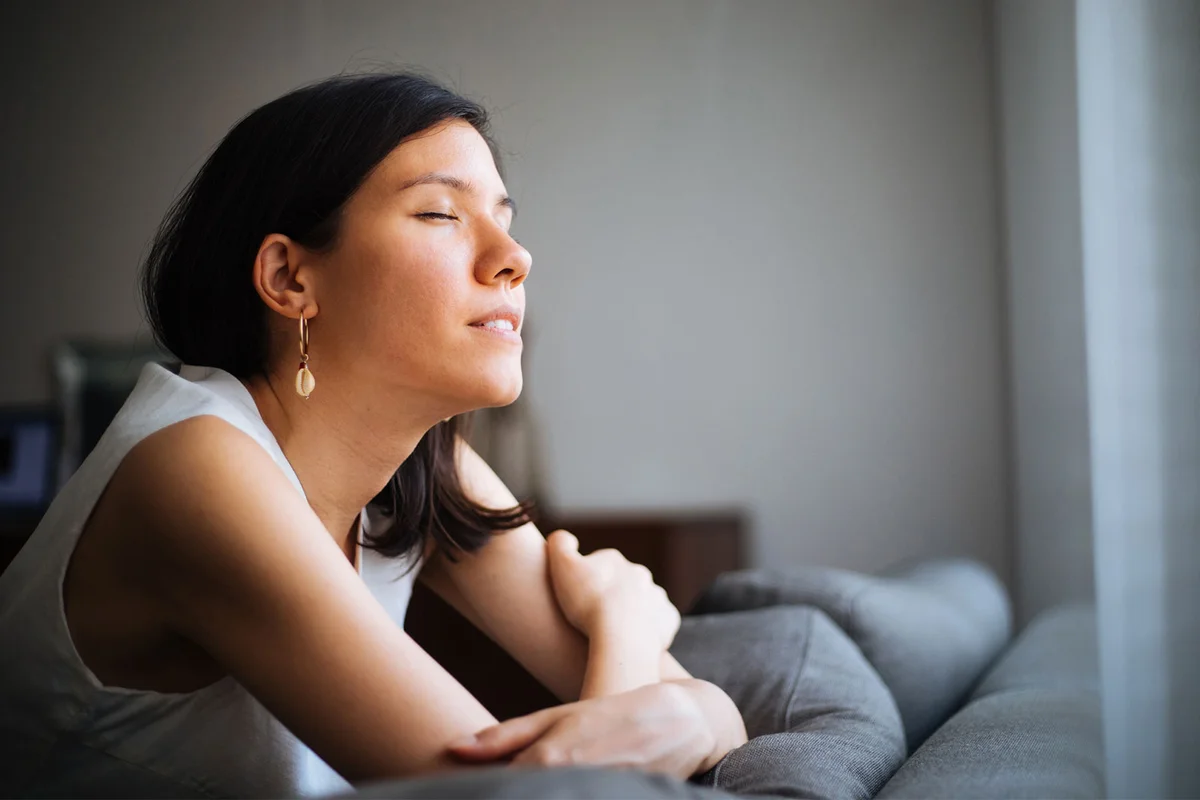 mother practicing calming mantra