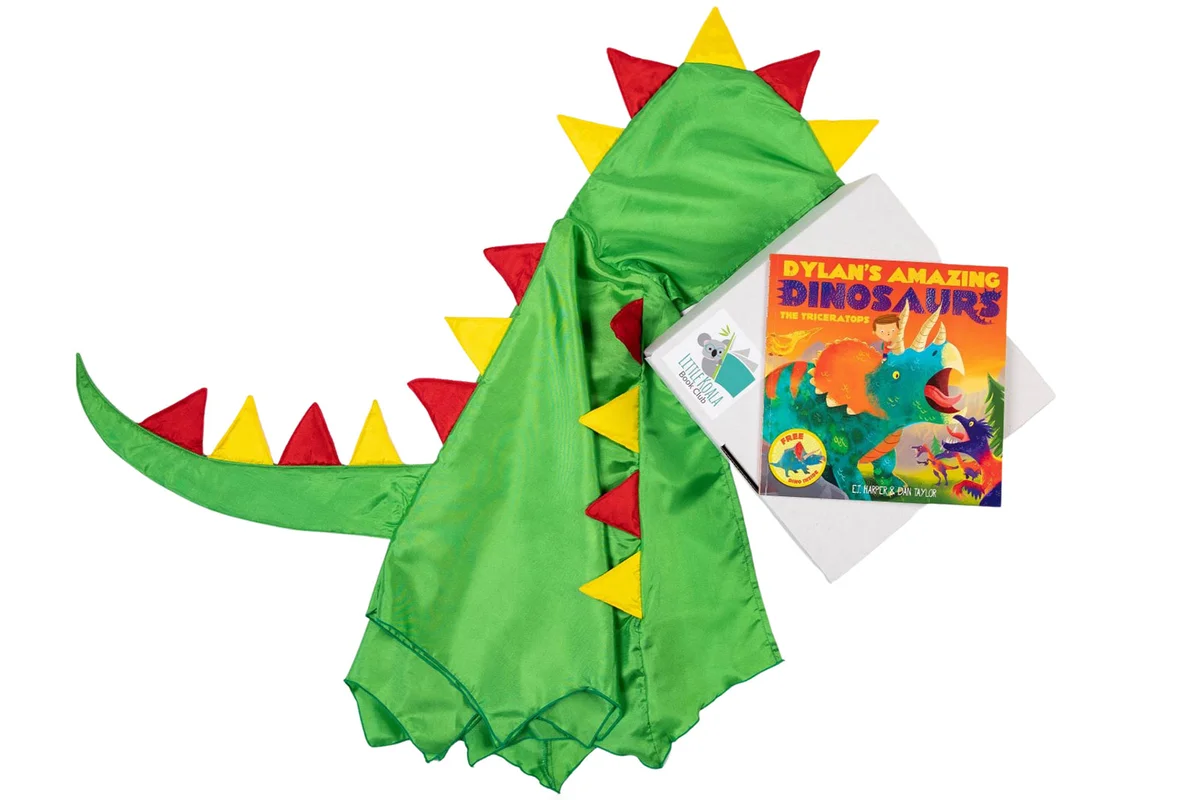 dinosaur story book subscription box from littlekoalabookclub.com