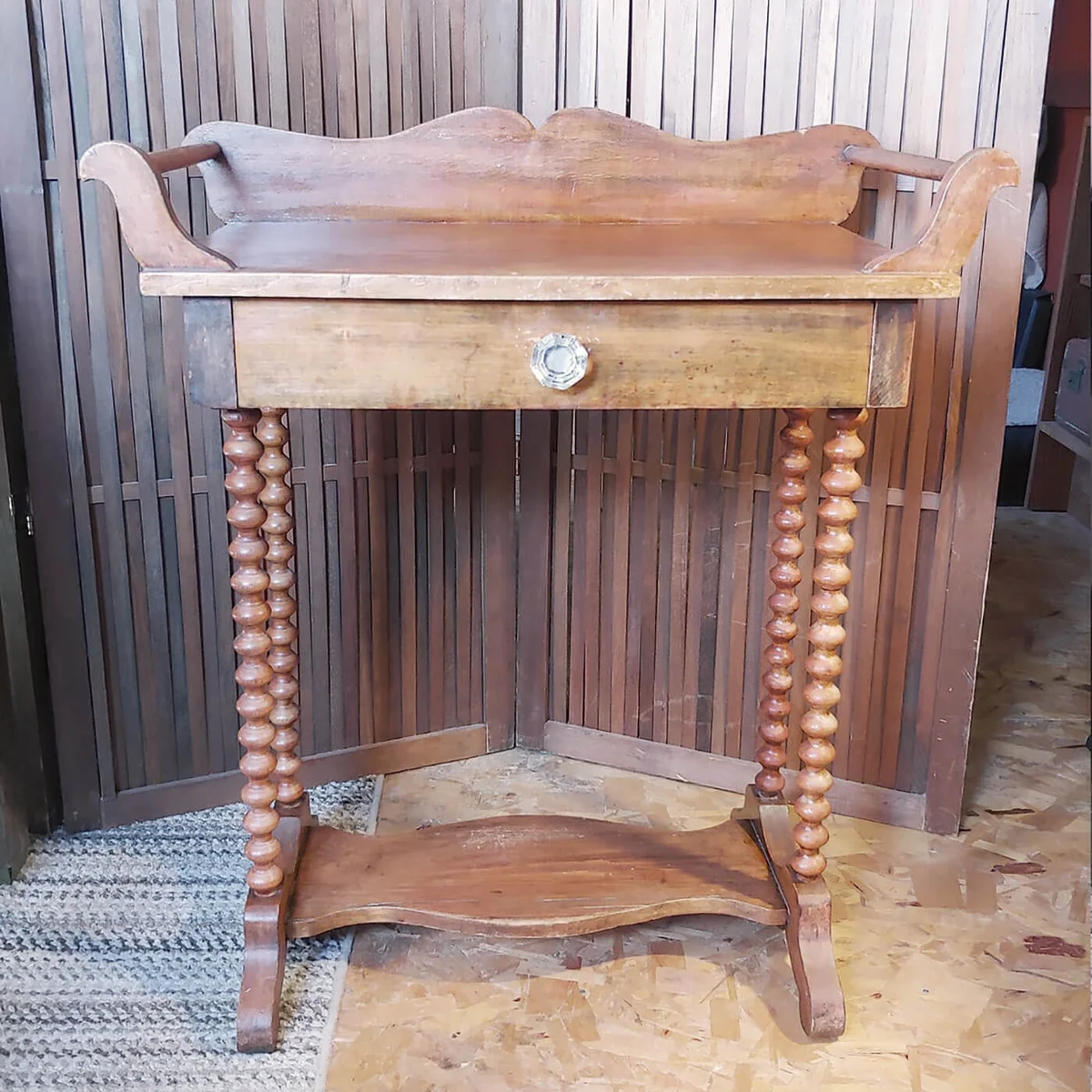 Rustic Antique Dry Sink Maple Spindle Legs and Pine