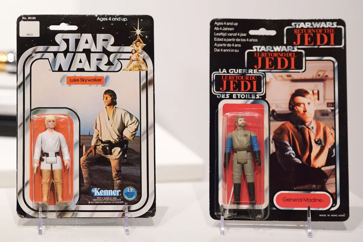 Star Wars Luke Skywalker action figure and Star Wars tri-logo General Madine action figure collectible