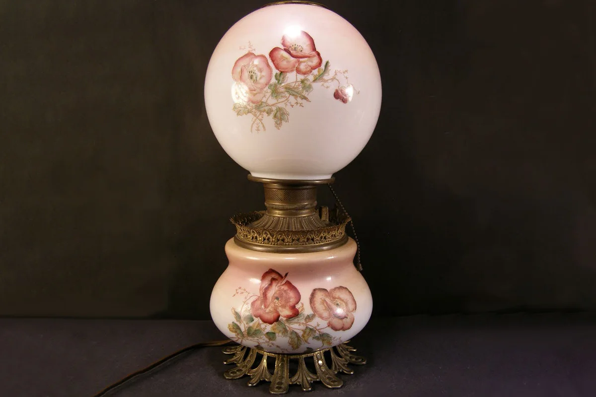 1800's Nouveau FOSTORIA Glass Co POPPY Kerosene Lamp from antiquepicnic Etsy Shop