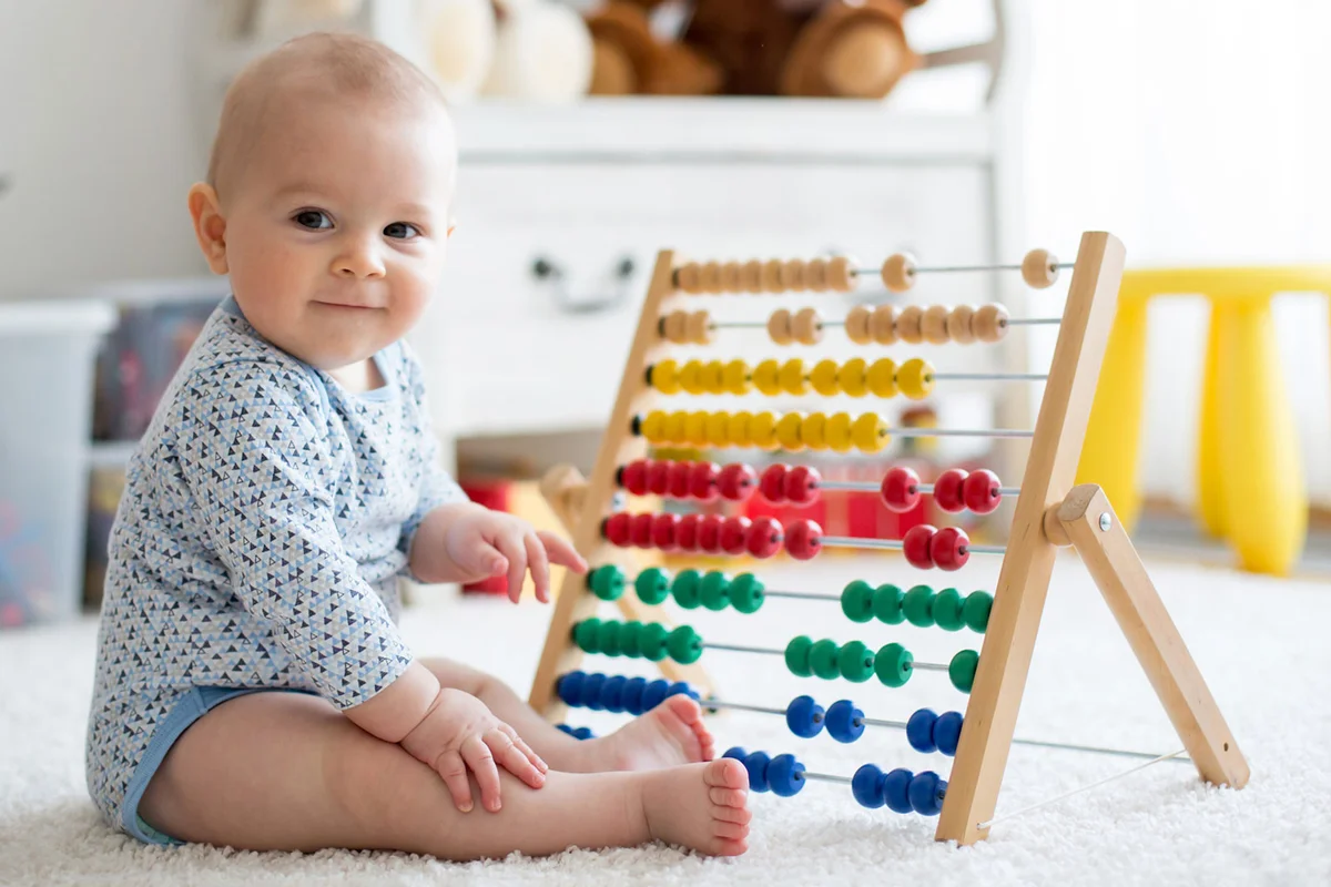 baby boy with abacus