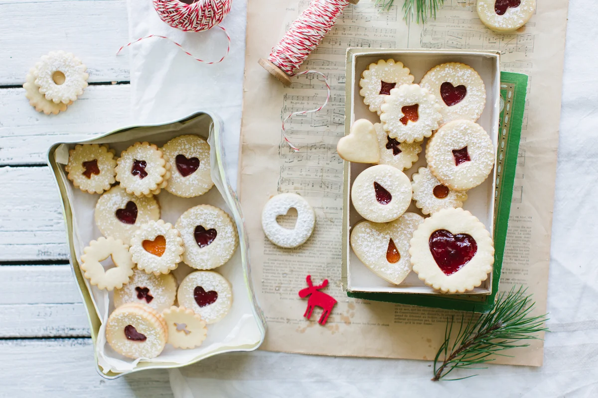 cookies packaged in a box for cookie swap party