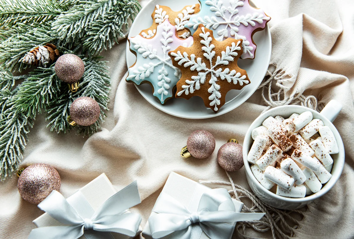 ginger cookies in snowflake shape