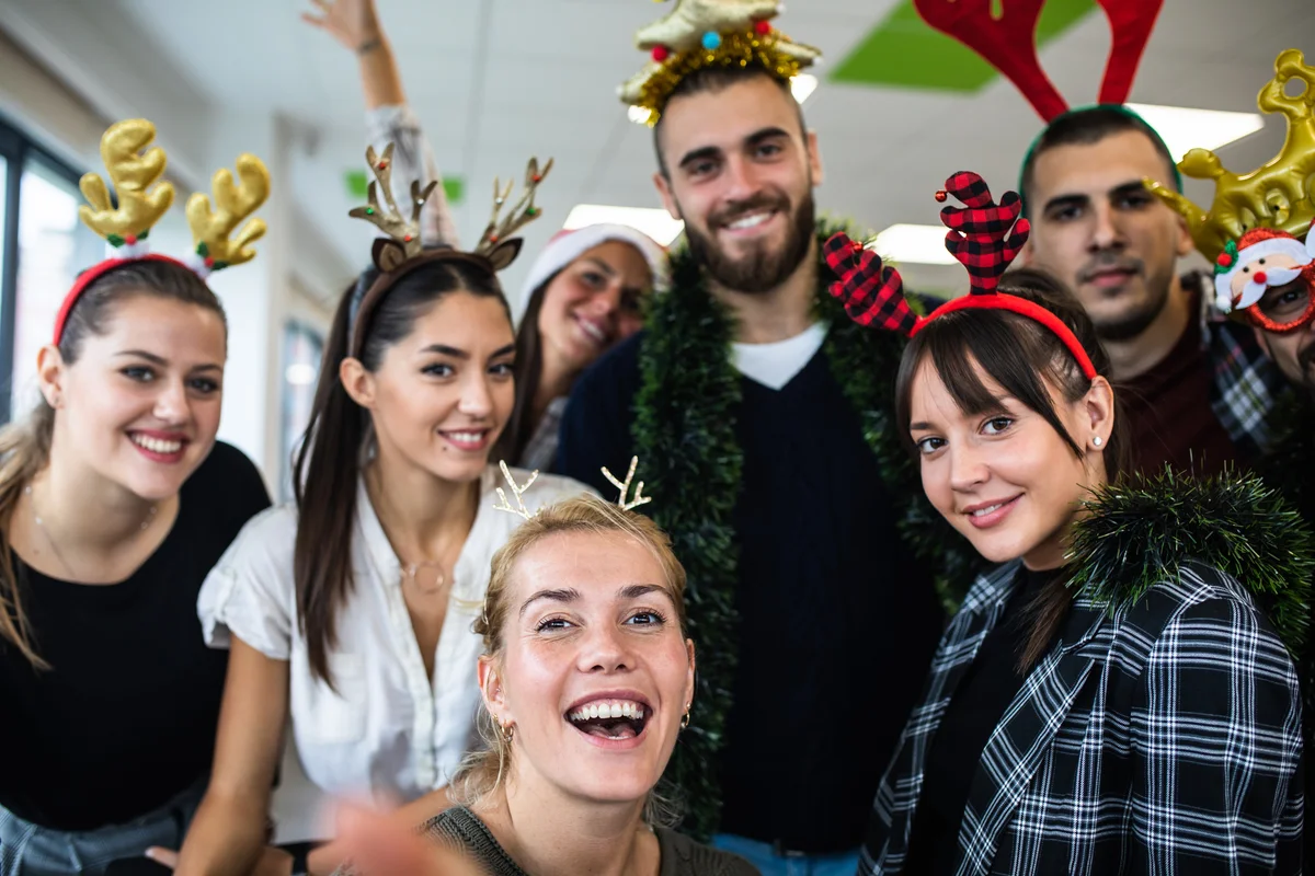 coworkers playing reindeer games