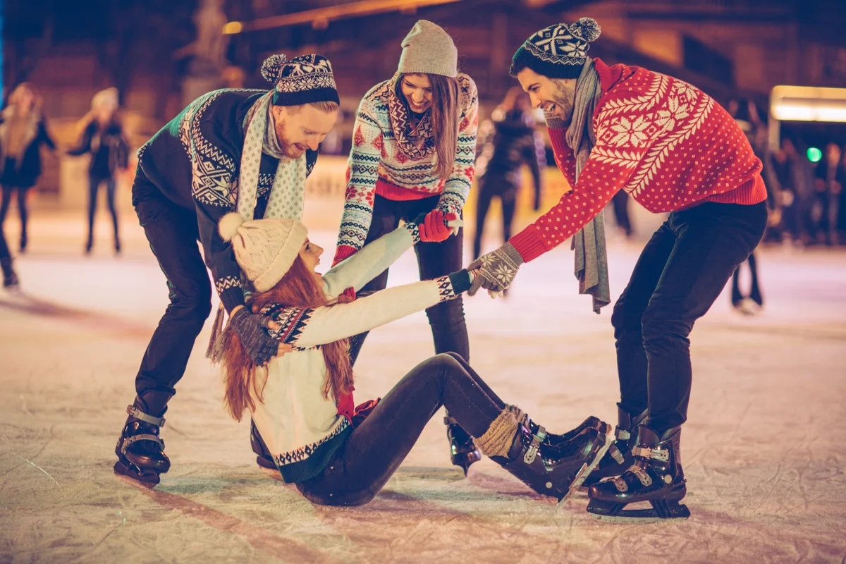 Christmas ice skating party