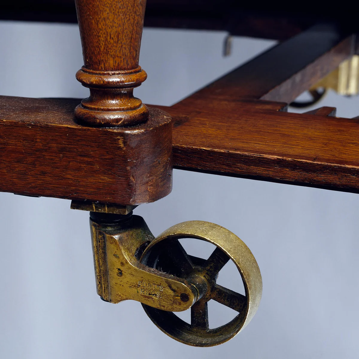 Victorian recliner, 1850. United Kingdom, 19th century. Detail with a casters | Getty Editorial Use