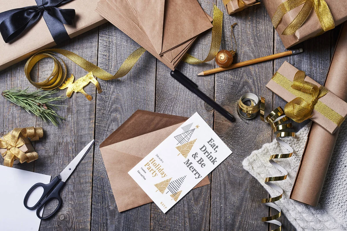 table with christmas decoration