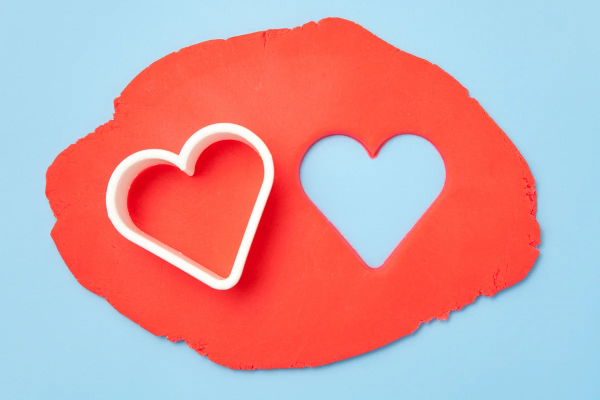 Valentine's Day Playdough Heart shaped
