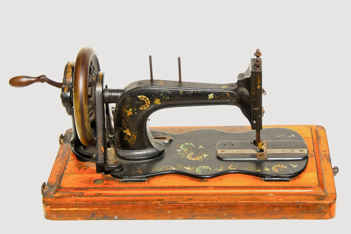 Vintage Hand Painted Sewing Machine