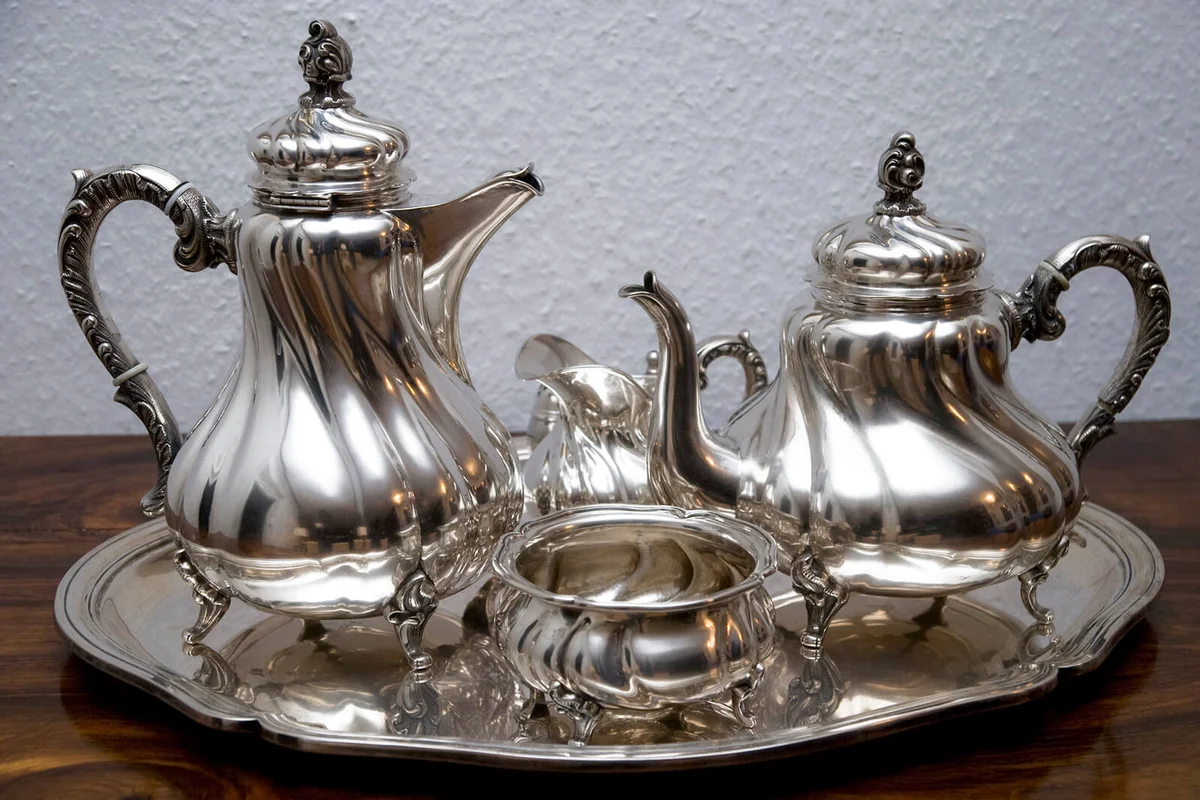 Silver teapot