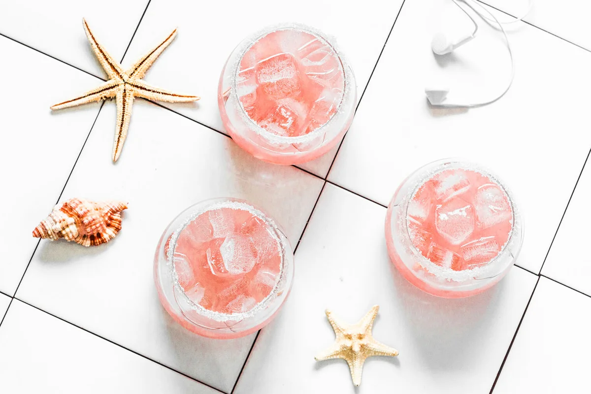 Pink grapefruit tequila alcoholic cocktail