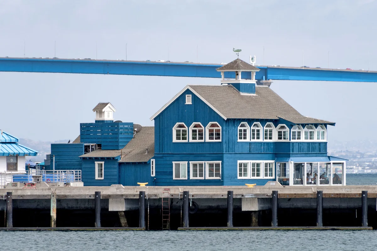 building on pier in Seaport Village San Diego