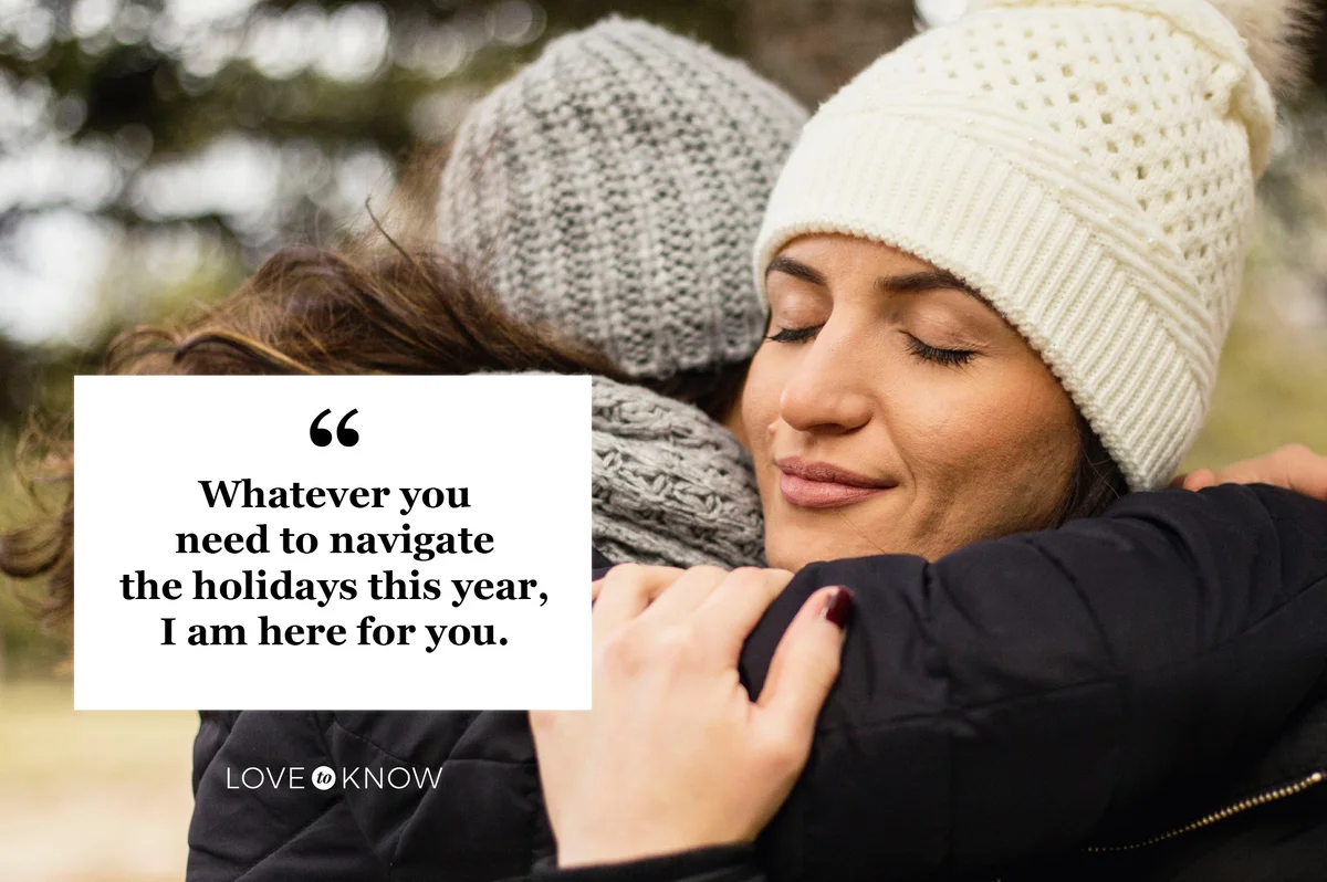 hugging friend during holidays after loss of loved one