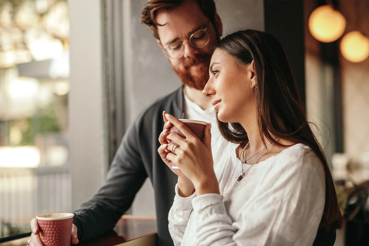 husband comforting grieving wife during holidays
