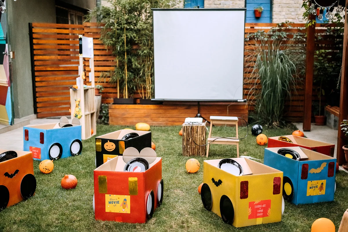drive in backyard movie theater theme birthday party