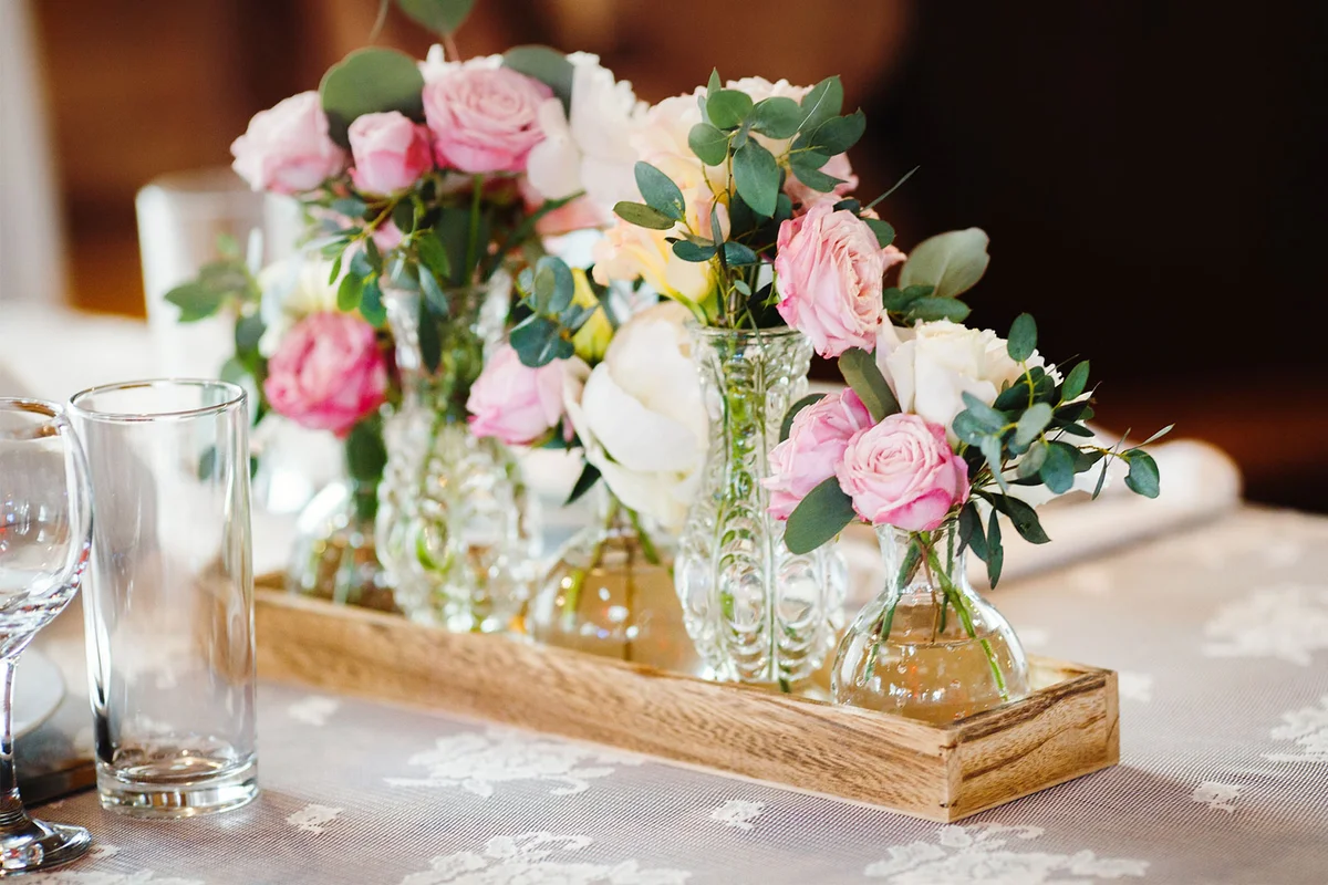 floral arrangement on elegant table setting