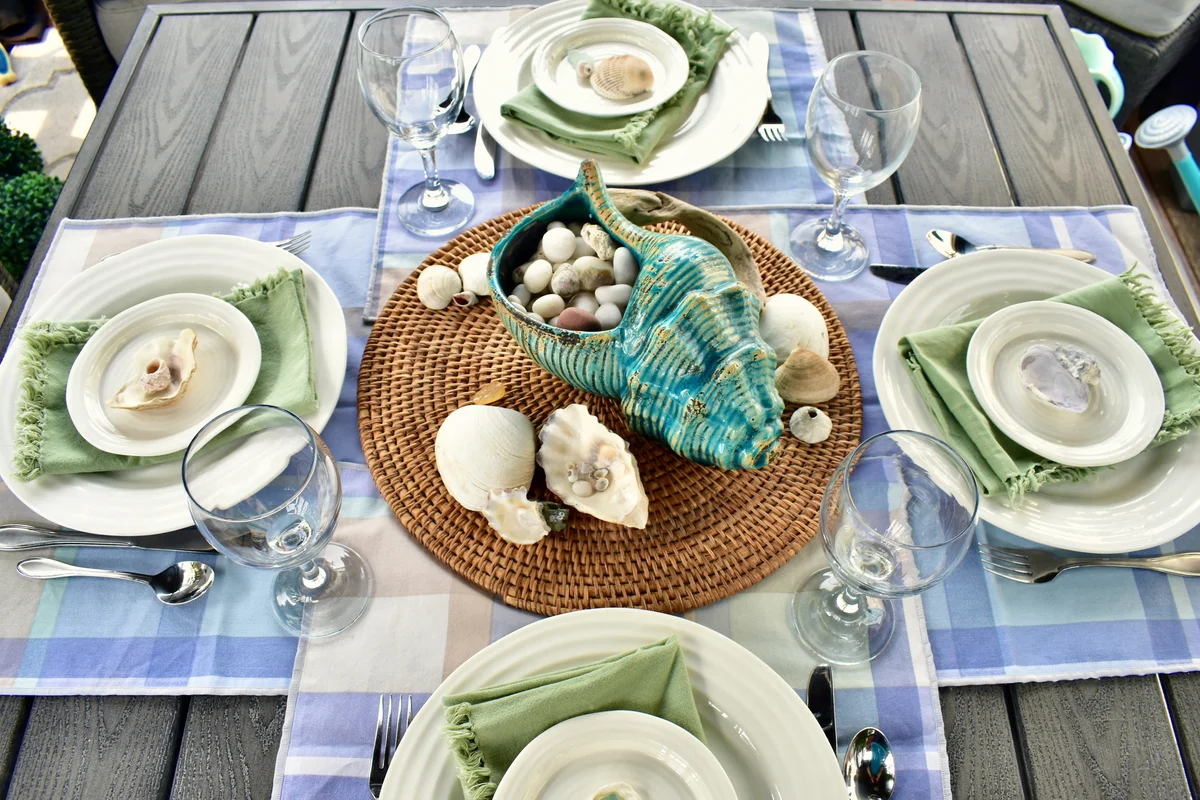 ocean theme table setting