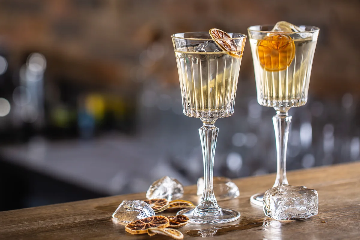 White Negroni With Ice and Lemon