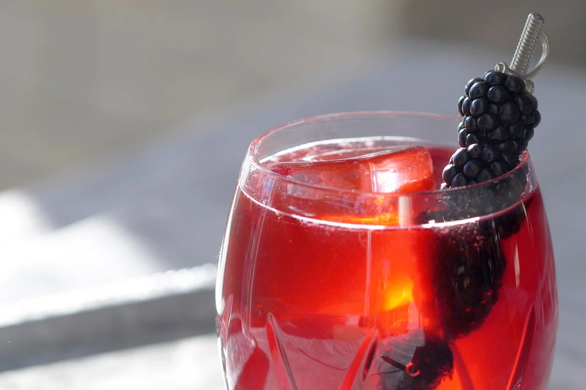 Summer Negroni decorated with lemon wedges
