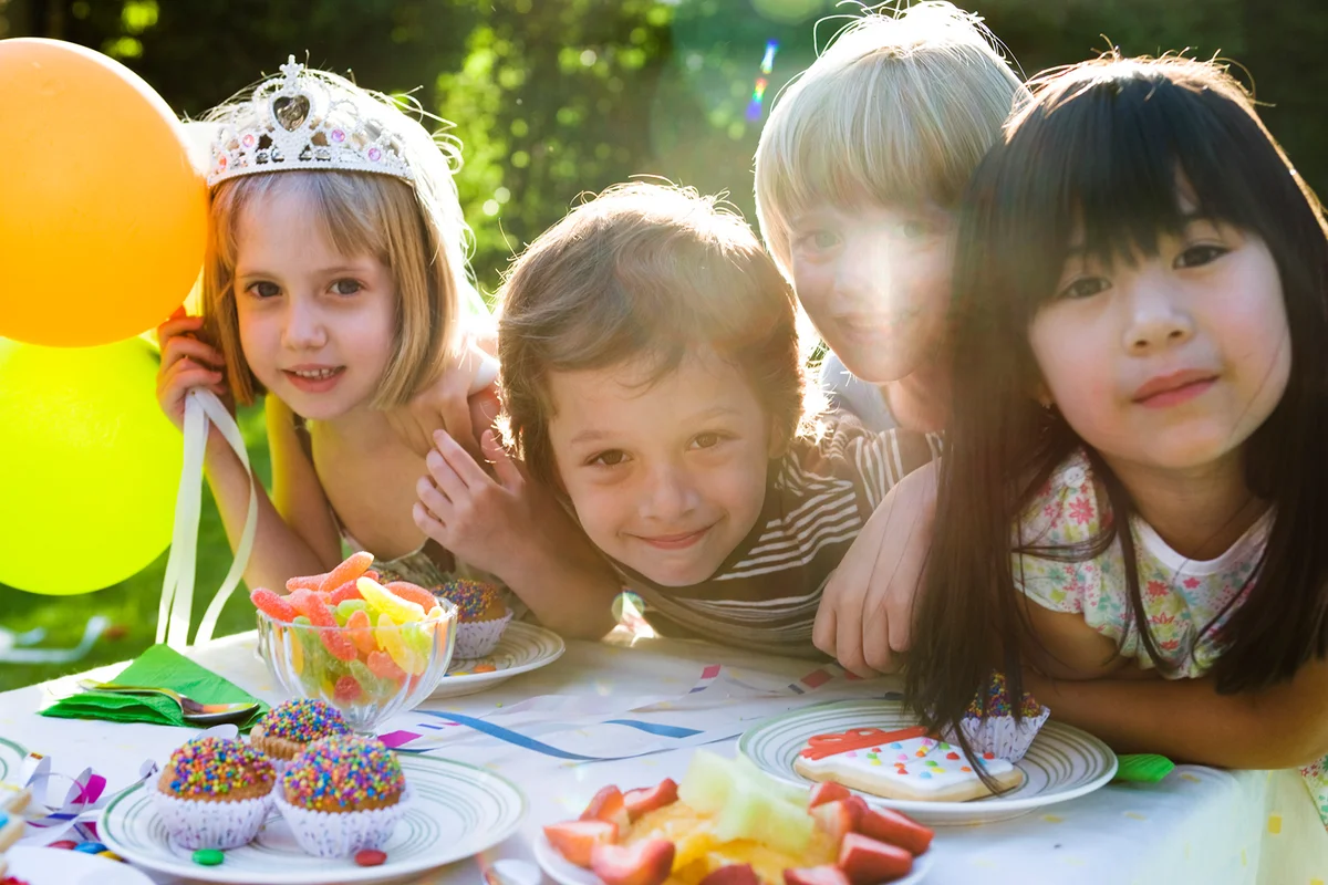 Children at birthday party
