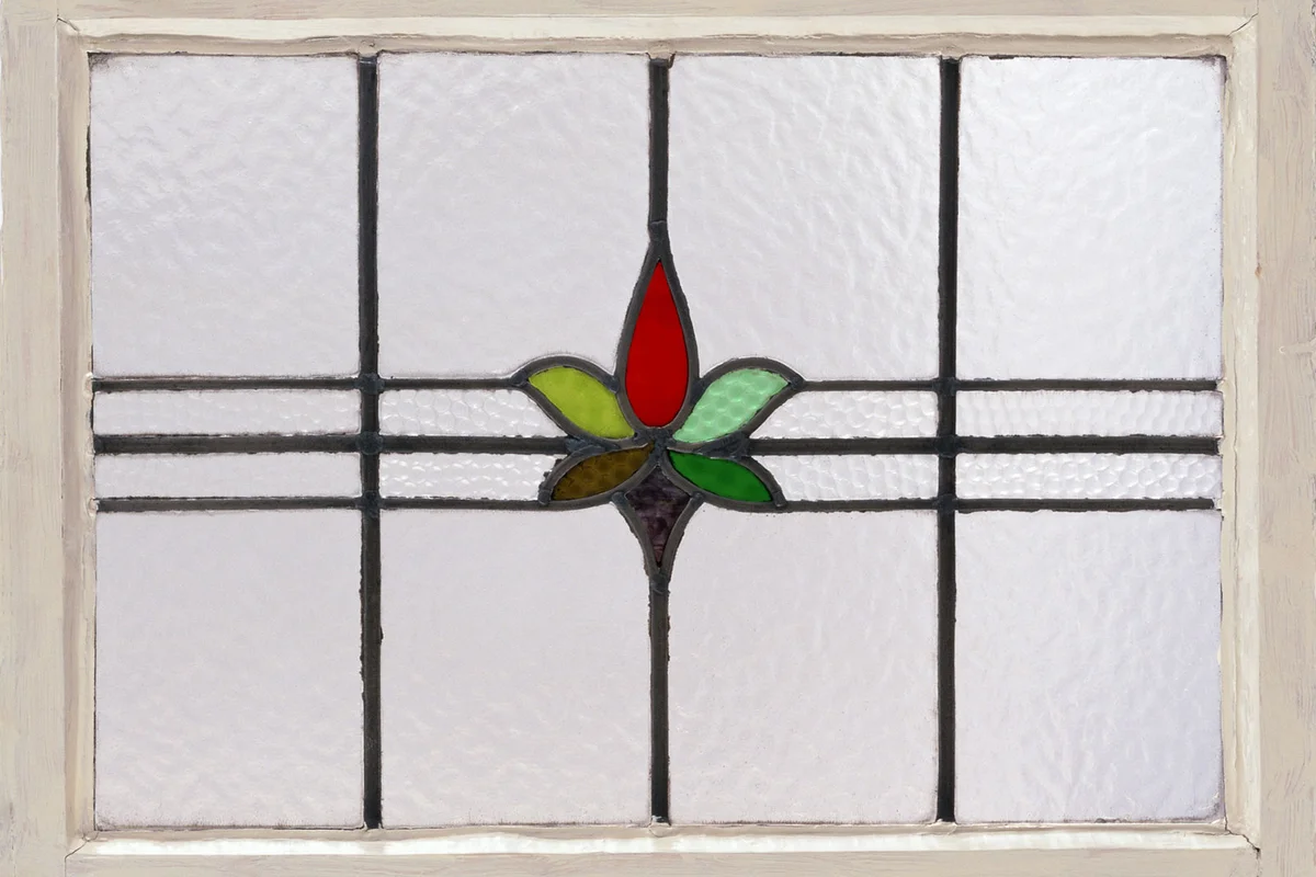 leaded glass with flower pattern