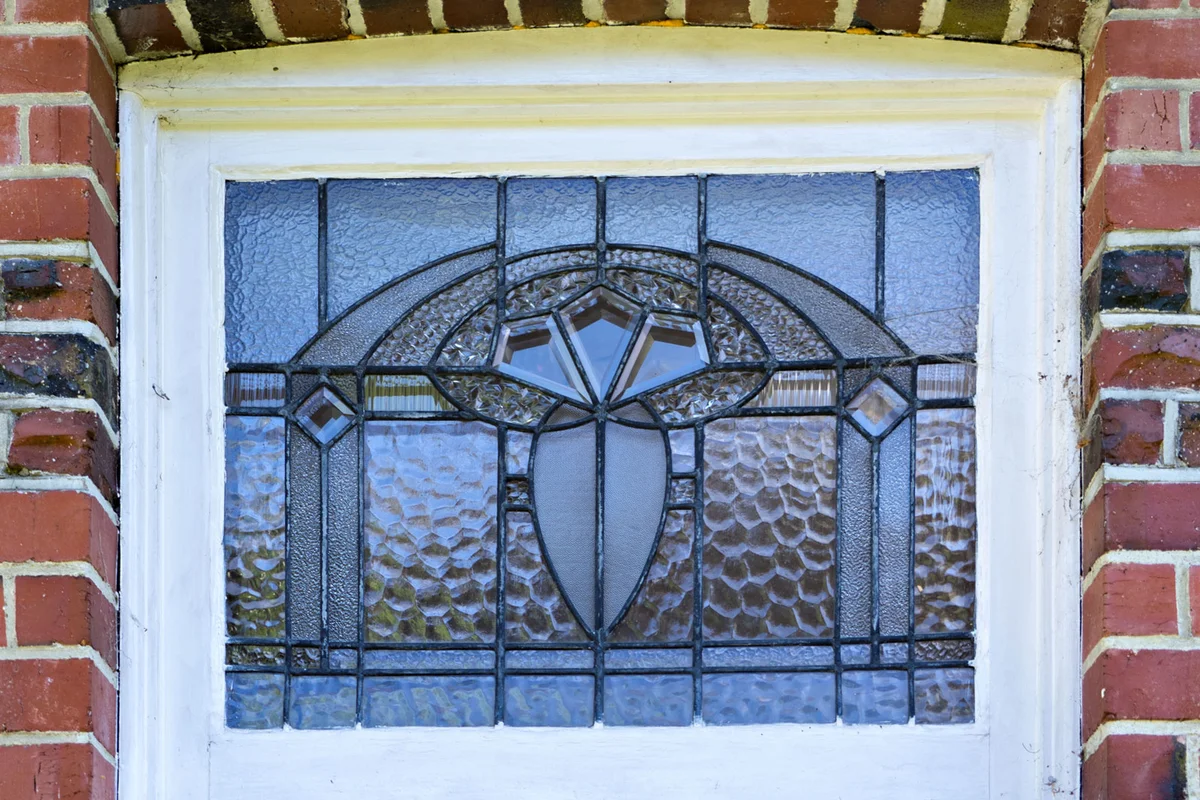 beveled glass leaded window