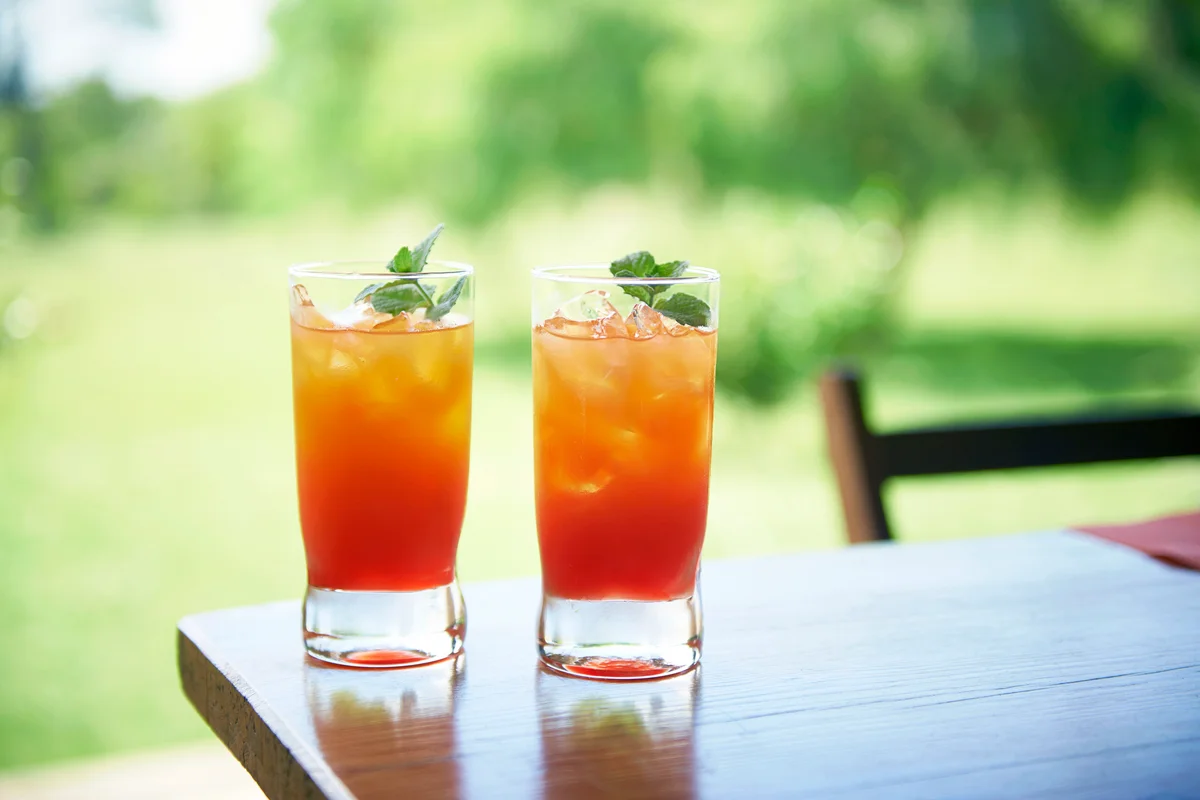 Two glasses of zombie drinks