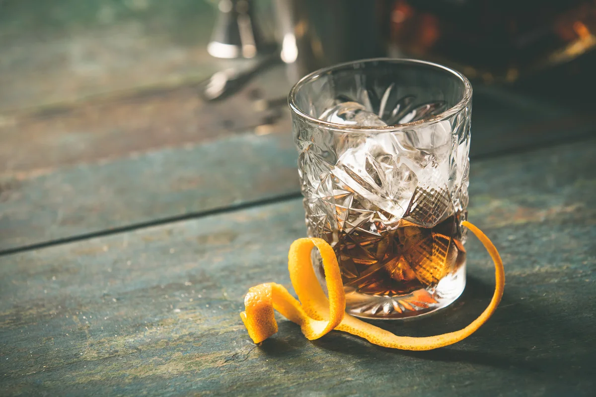 Whiskey Glass On Table