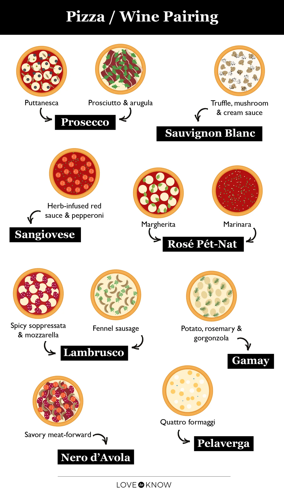 Pizza wine pairing infographic