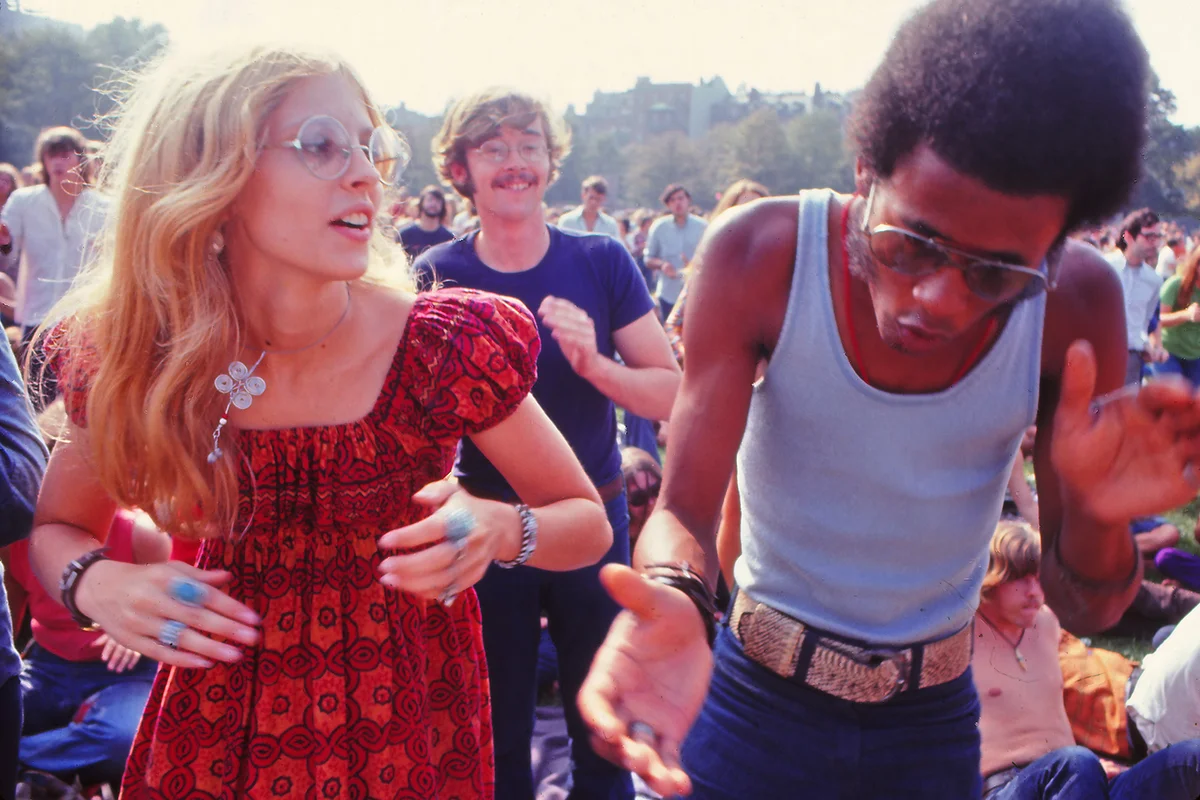 Couple dancing in a public park, 1969 - Getty Editorial Use