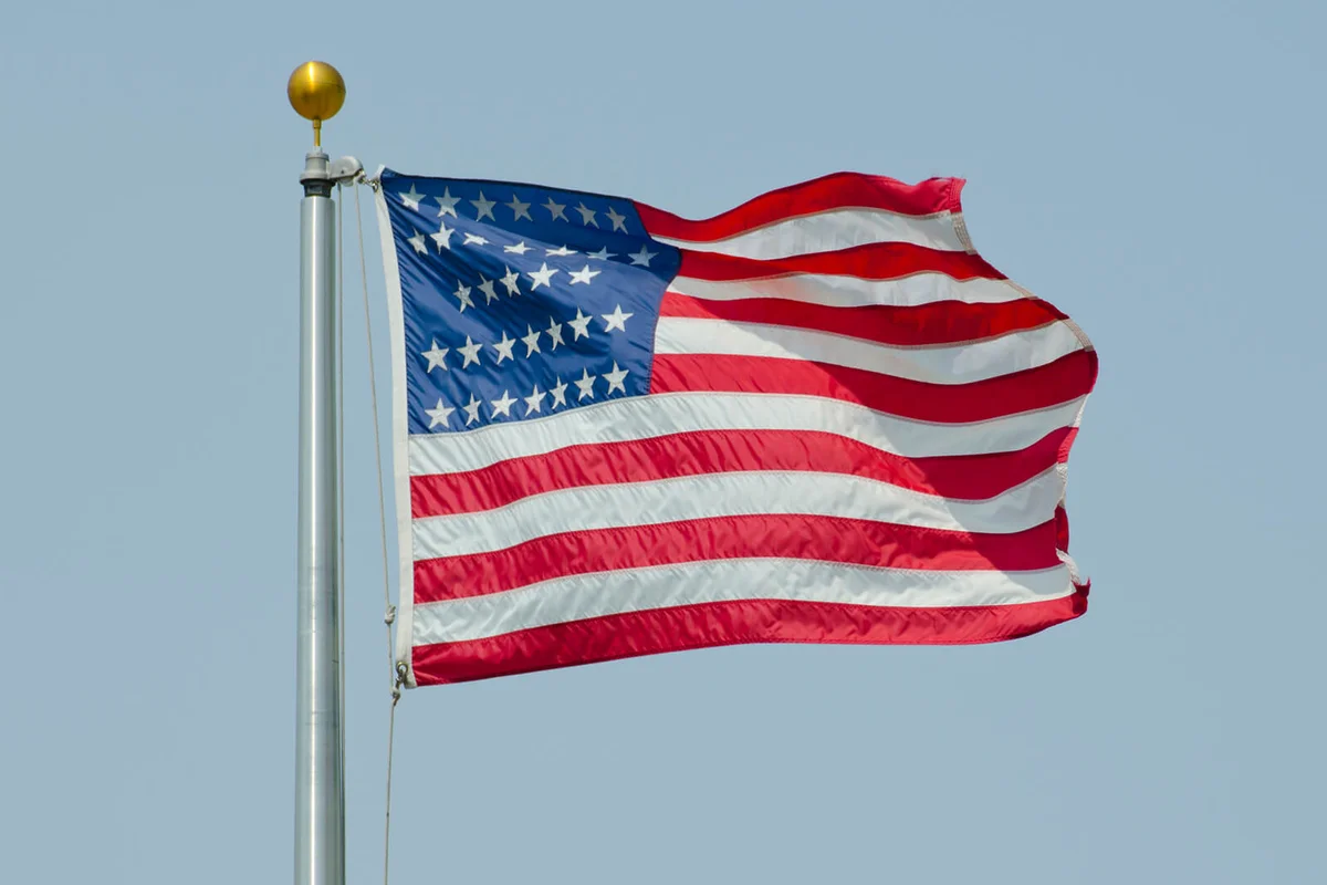 Thirty Three Star American Flag During Civil War