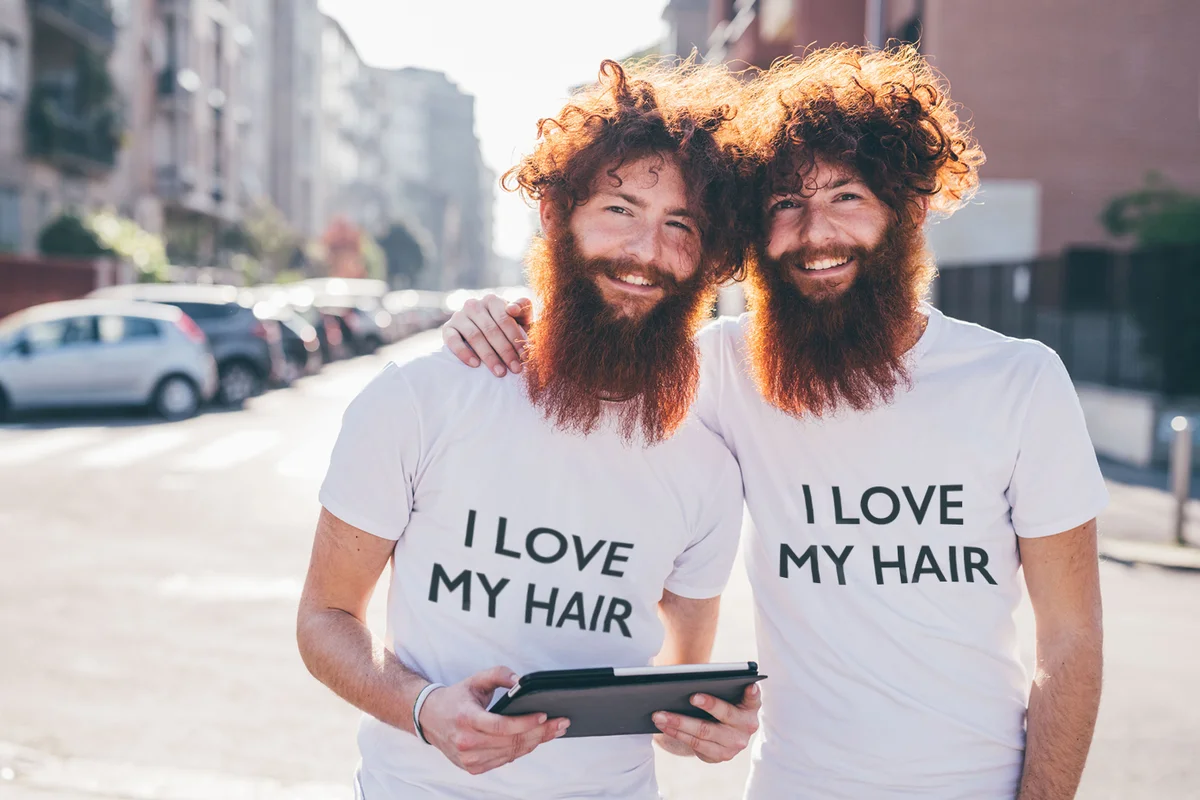 Twins wearing I Love My Hair t-shirt